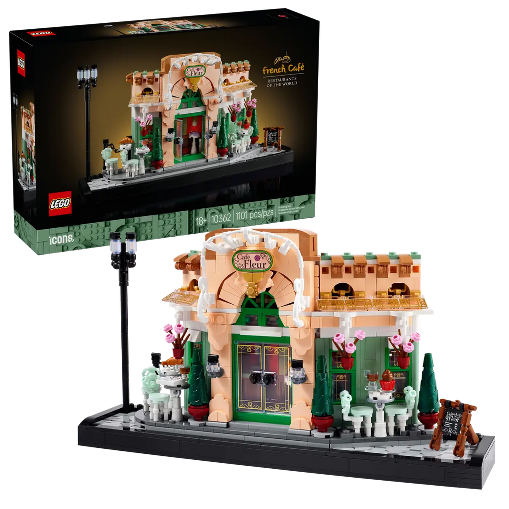 LEGO Icons French Café set number 10362, 1101-piece Restaurants of the World collection model for adult builders.