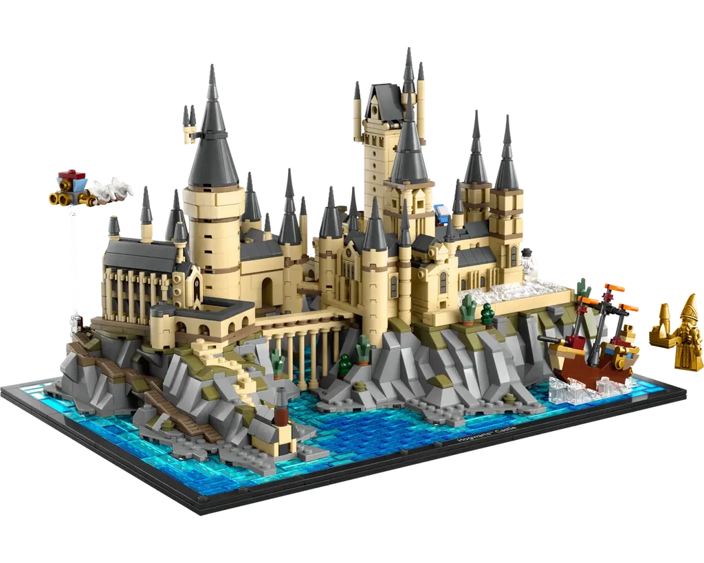 Hogwarts Castle and Grounds Lego model set number 76419 on transparent background