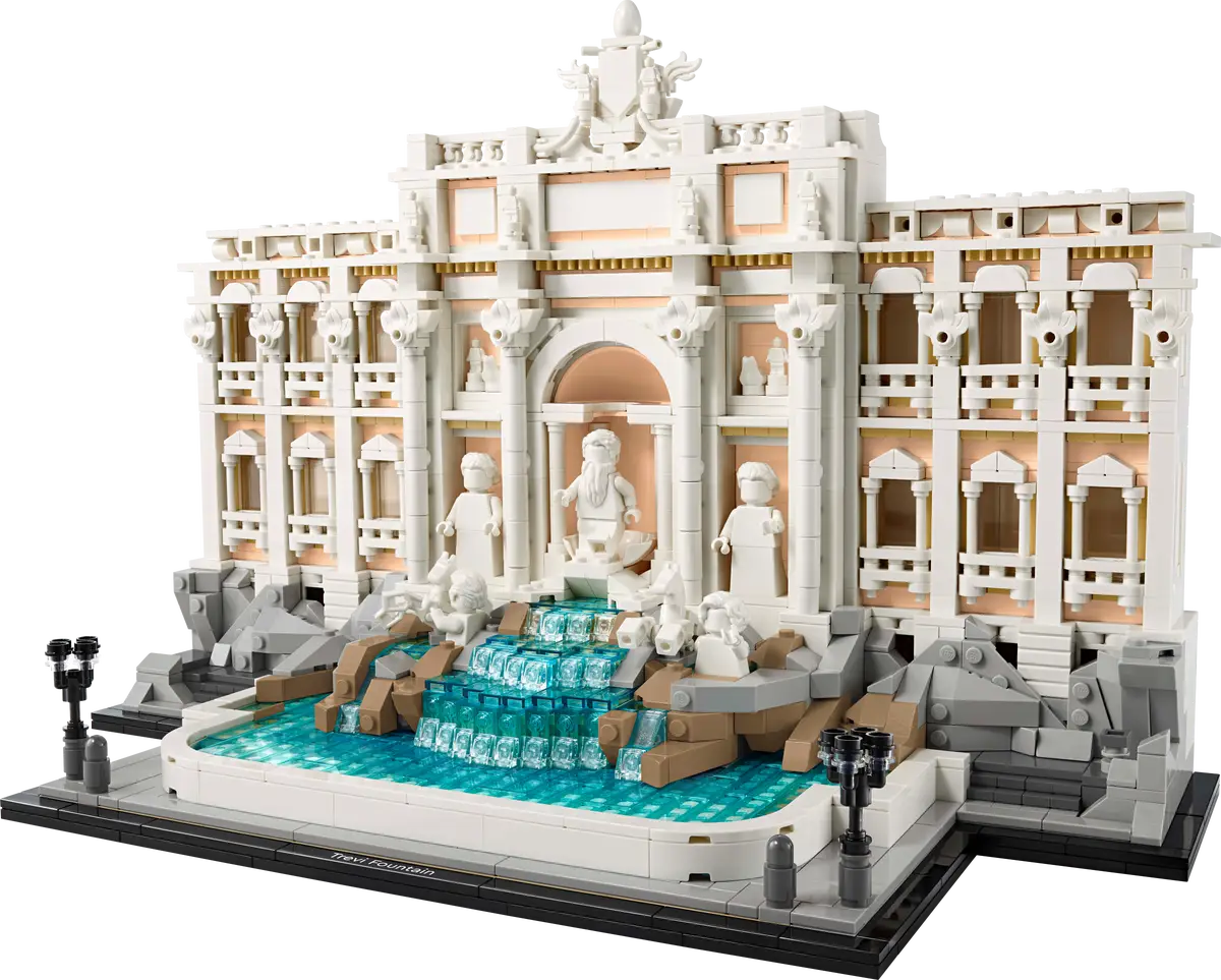 LEGO Architecture Trevi Fountain set number21062, 1880-piece model of iconic Rome landmark for adult builders.