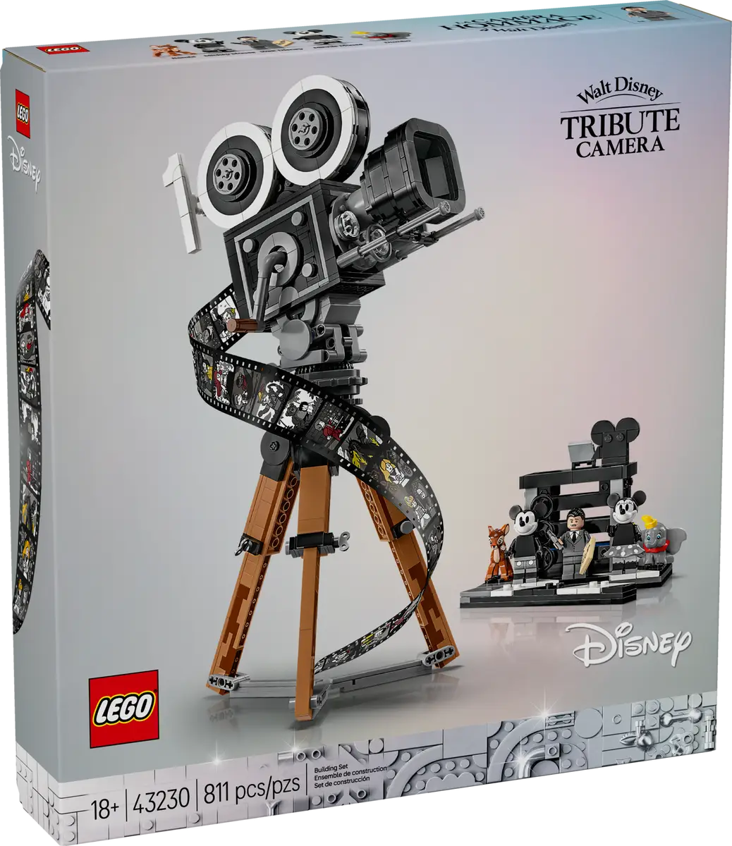 LEGO Disney Tribute Camera set number 43230, 811-piece collectible build celebrating 100 years of Disney with classic character minifigures